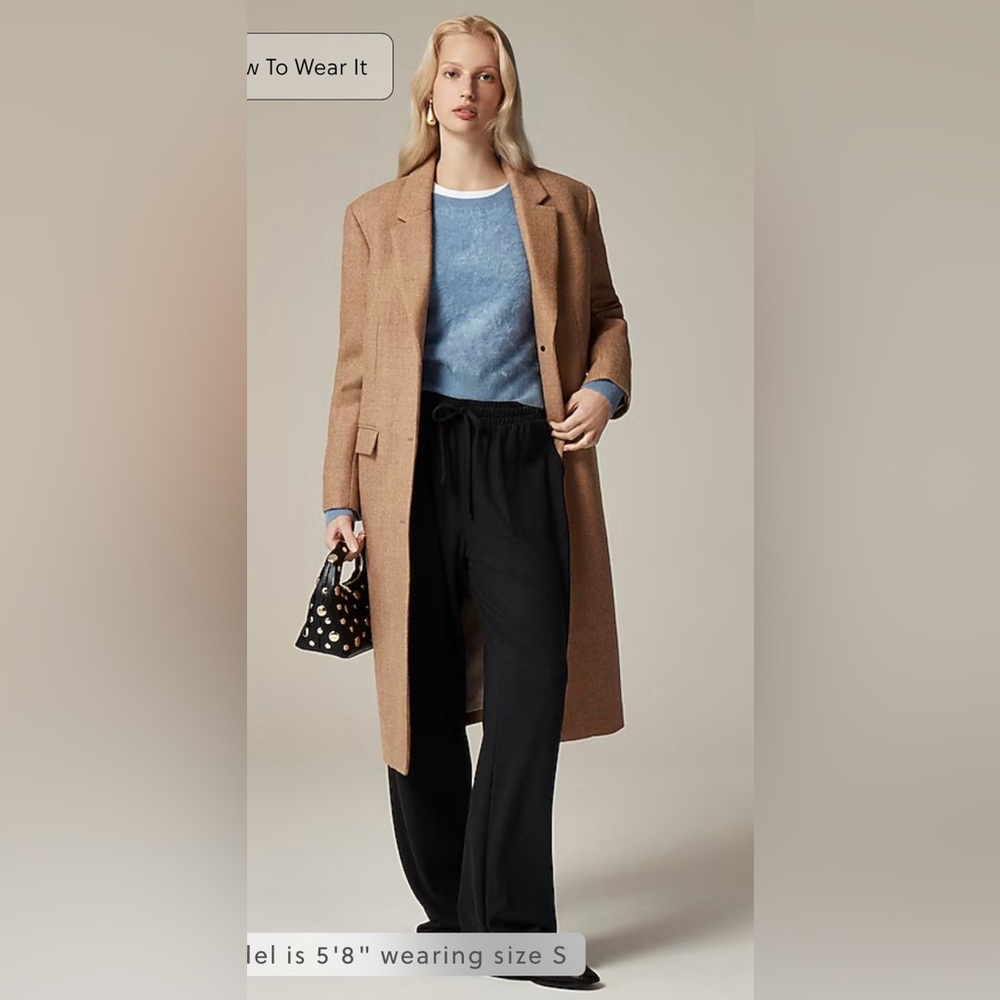 J.Crew NWOT Soft rib wide-leg pant in black